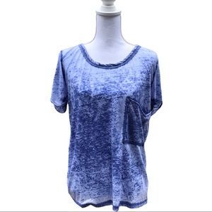 Fluxus Blue Burnout Loose Fit Pocket T-shirt Med